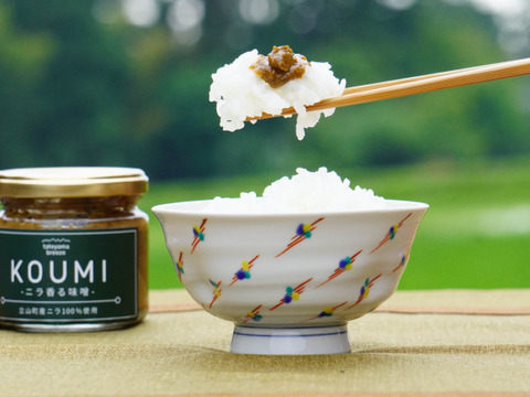 【無添加・万能味噌】KOUMI – ニラ香る味噌- 立山町産ニラ使用100%使用 ごはんのお供 ディップ 炒め物に