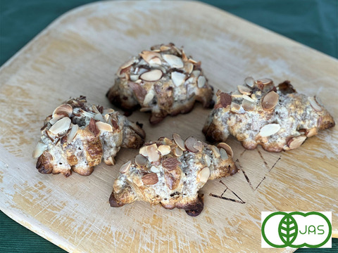 全部有機！Singleパン㉖：麦の栽培から一貫生産　自然栽培有機小麦のみ使用した有機クロワッサン・オ・ザマンド