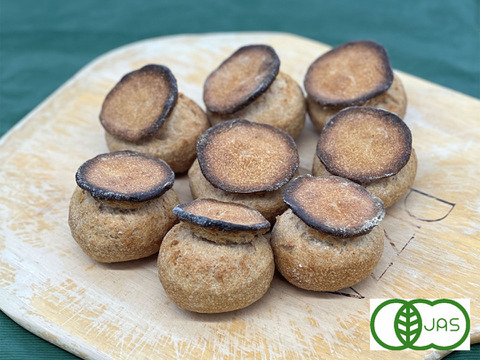 全部有機！Singleパン㉛：麦の栽培から一貫生産　自然栽培有機小麦のみ使用した有機シャンピニオン8個