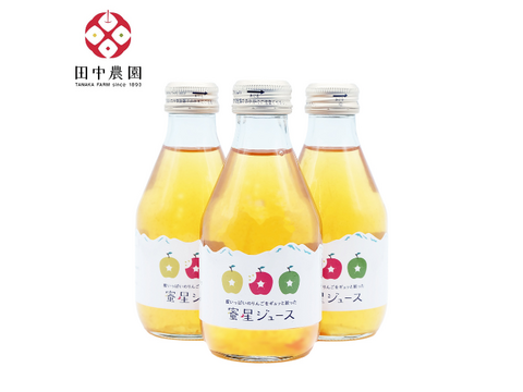 落ちたりんごは使いません！100年以上続く青森のりんご農家が作った無添加100％ストレート蜜星りんごジュース☆180㎖瓶(12本入)大切な方へのプレゼントにもおススメです♪