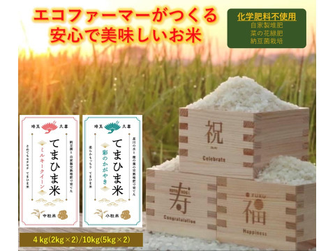 令和6年【食べ比べセット】『てまひま米』彩のかがやき・彩のきずな　4㎏(2kg×2）