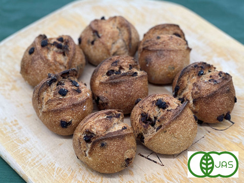 全部有機！Singleパン㉜：麦の栽培から一貫生産　自然栽培有機小麦のみ使用した有機チョコプチ8個