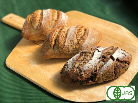 全部有機！パンセット②：麦の栽培から一貫生産　自然栽培有機小麦のみ使用したドイツ風有機パンセット2【食べ比べ】