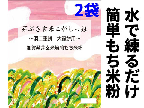 【まとめてお得】水に溶くだけ簡単もち粉
『芽ぶき玄米こがしっ娘』～羽二重餅・大福餅用～　400g×2個