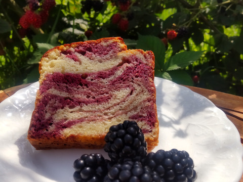 【卵乳製品不使用】ブラックベリーのマーブルケーキ