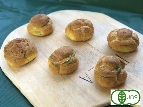 全部有機！Sweets⑥：抹茶シュー：食べる人の健康を考えた有機JAS対応抹茶シュー×6