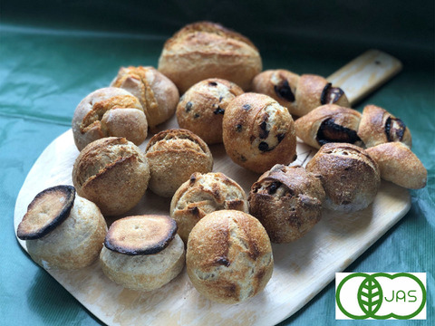 全部有機！パンセット⑮：麦の栽培から一貫生産　自然栽培有機小麦のみ使用した小さな有機フランスパンセット