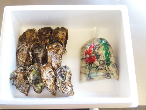 【加熱用】殻付き牡蠣10ヶ＋【生食用】むき身700ｇ