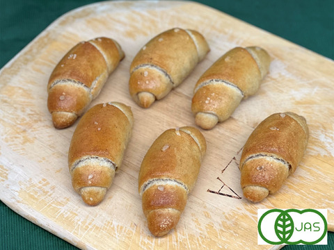 全部有機！Singleパン④：麦の栽培から一貫生産　自然栽培有機小麦のみ使用した有機ザルツシュタンゲン×6：塩パン