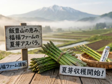 【今が旬！極上の夏芽】飯豊山の雪解け水が育んだ、朝どれ生アスパラガス1kg！
