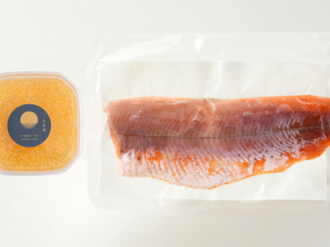 つきみいくら×本桜鱒（お刺身用）セット【つきみいくら100g＆本桜鱒（お刺身用）250g】