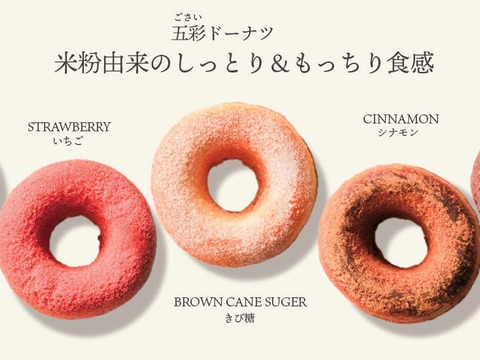米粉ドーナツ 12個 五彩ドーナツ 米粉仕立て 焼きドーナツ 国産米粉 有機米粉使用 ほんだ農場 石川県産米粉 きび糖 いちご 抹茶 チョコ シナモン 焼き菓子 ギフト お菓子 詰め合わせ