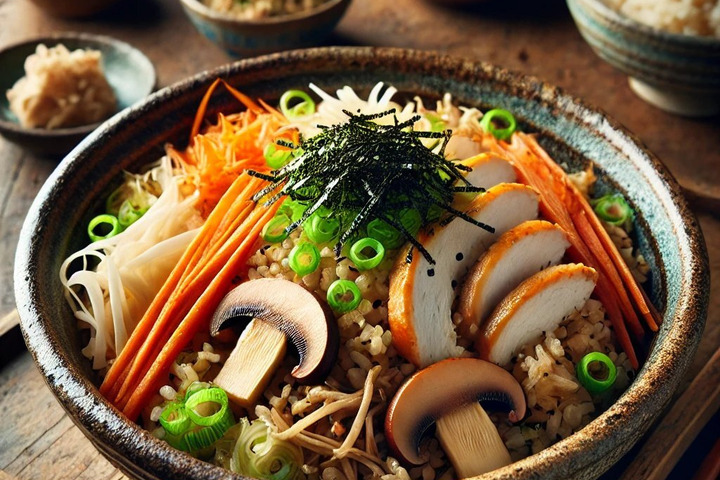 亀の尾を使った旬の炊き込みご飯