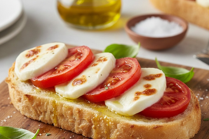 ポモ・ロッサのカプレーゼ風トースト