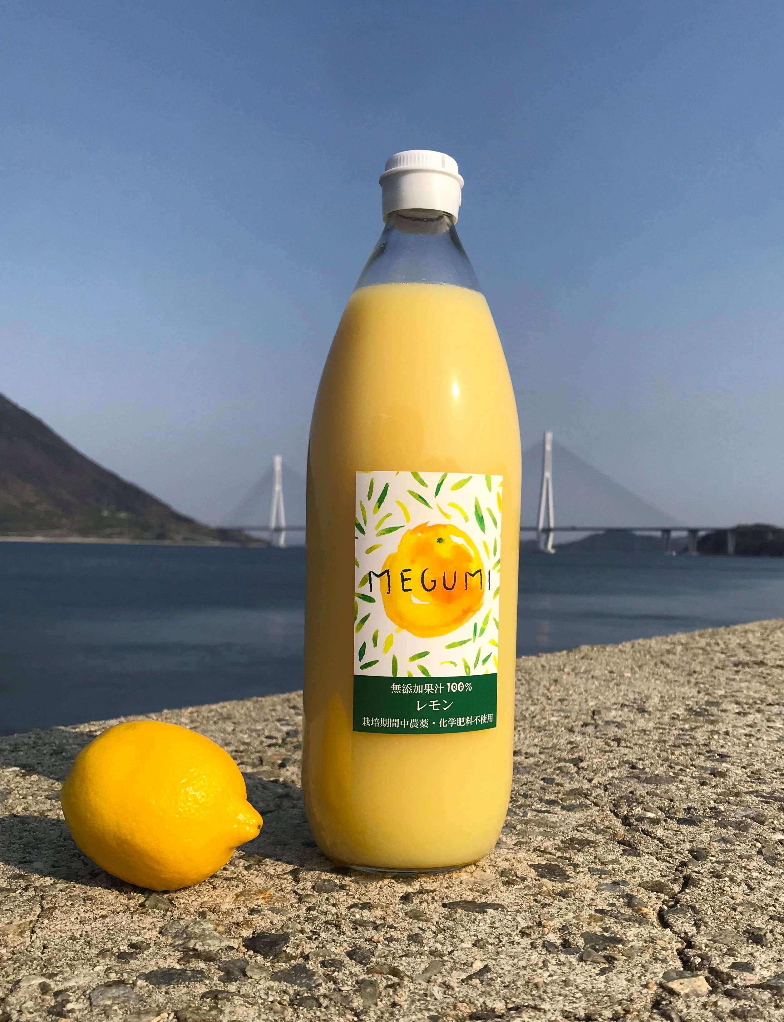 農薬不使用】瀬戸内レモンのレモン果汁100％（無添加）1000ml×2本