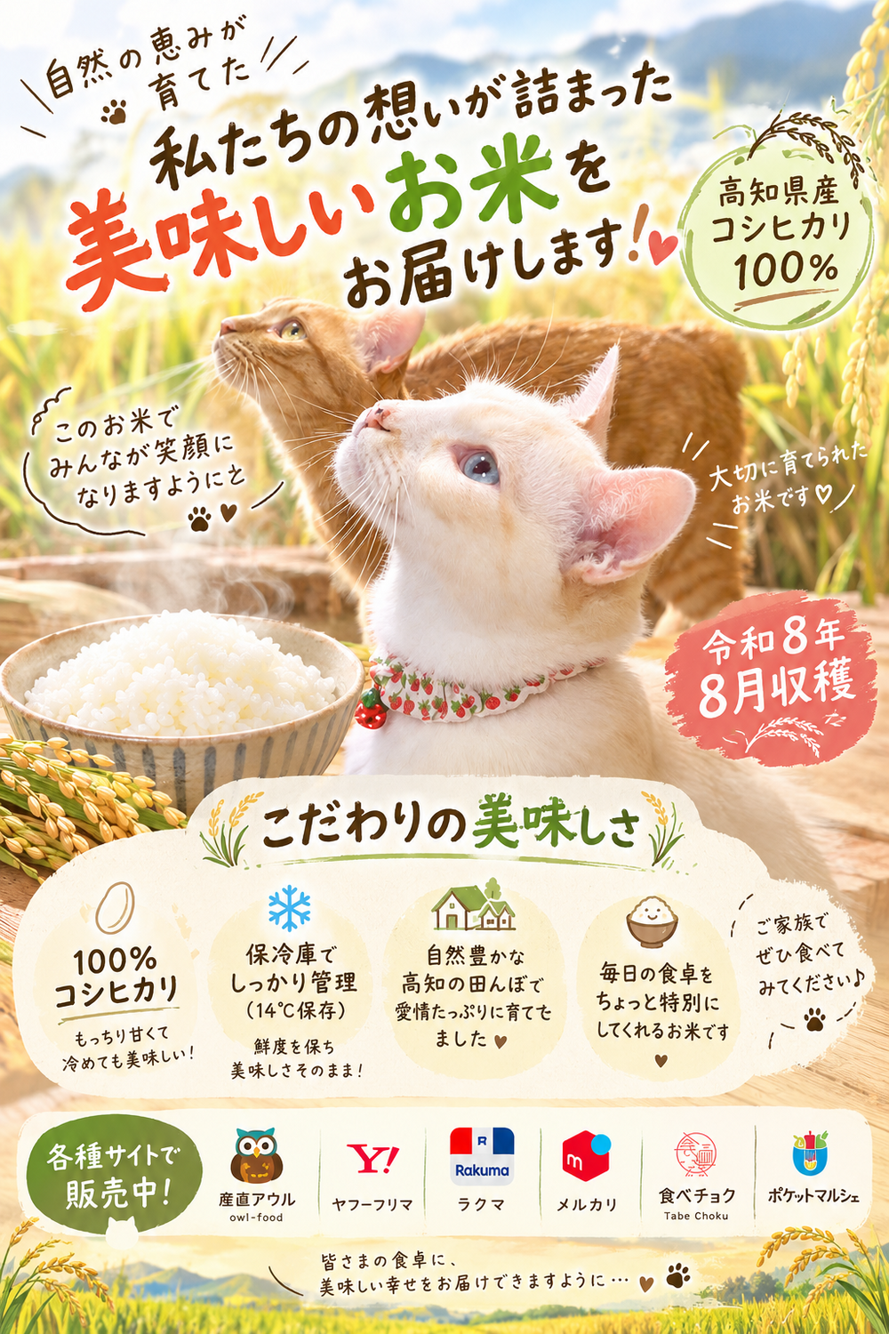 🌾令和8年産✨高知県産コシヒカリの新米ができました！🍚｜食べチョク