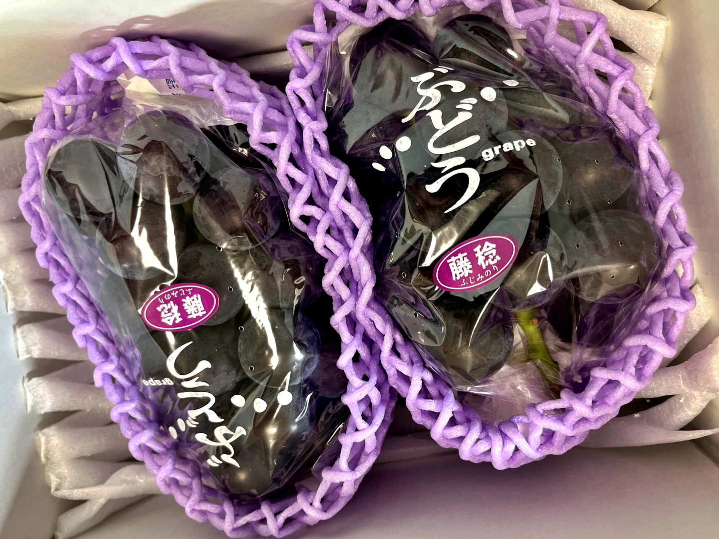 山梨県産】藤稔 2房（約1kg）大玉＆たっぷり果汁 種なし：山梨県産