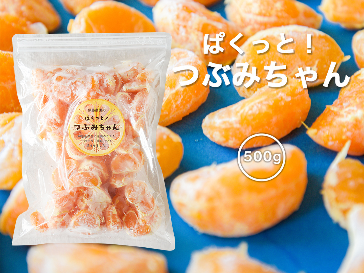 冷凍ミカン（有田みかん） ぱくっとつぶみちゃん 500g×1袋 850：和歌山