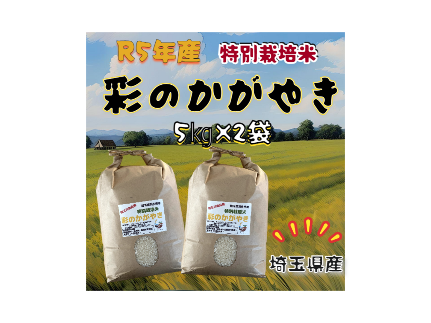R5年産☆埼玉県産☆特別栽培米彩のかがやき 10㎏：埼玉県産の彩