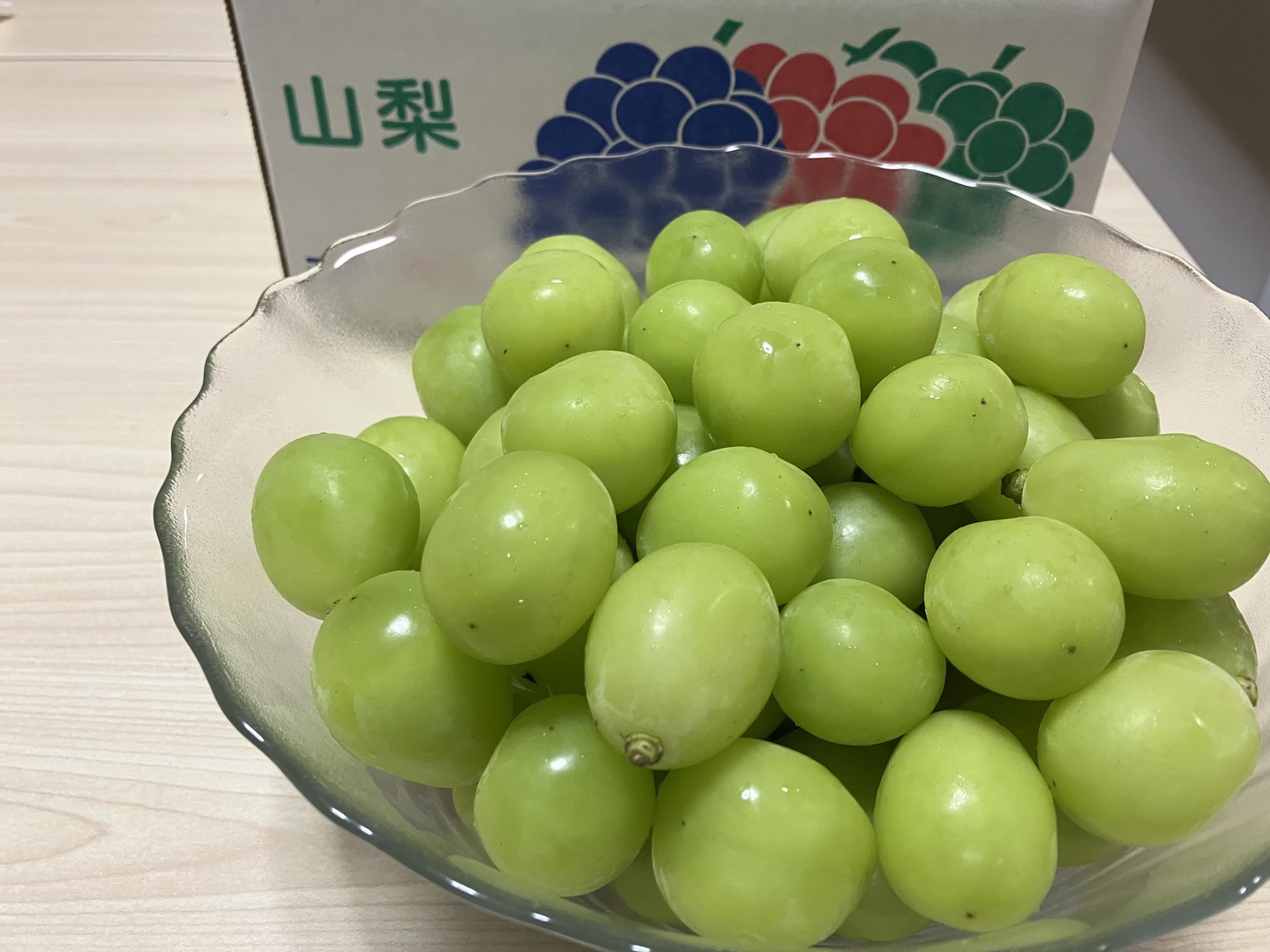 勝沼産シャインマスカット1.5kg（粒）：山梨県産のシャインマスカット