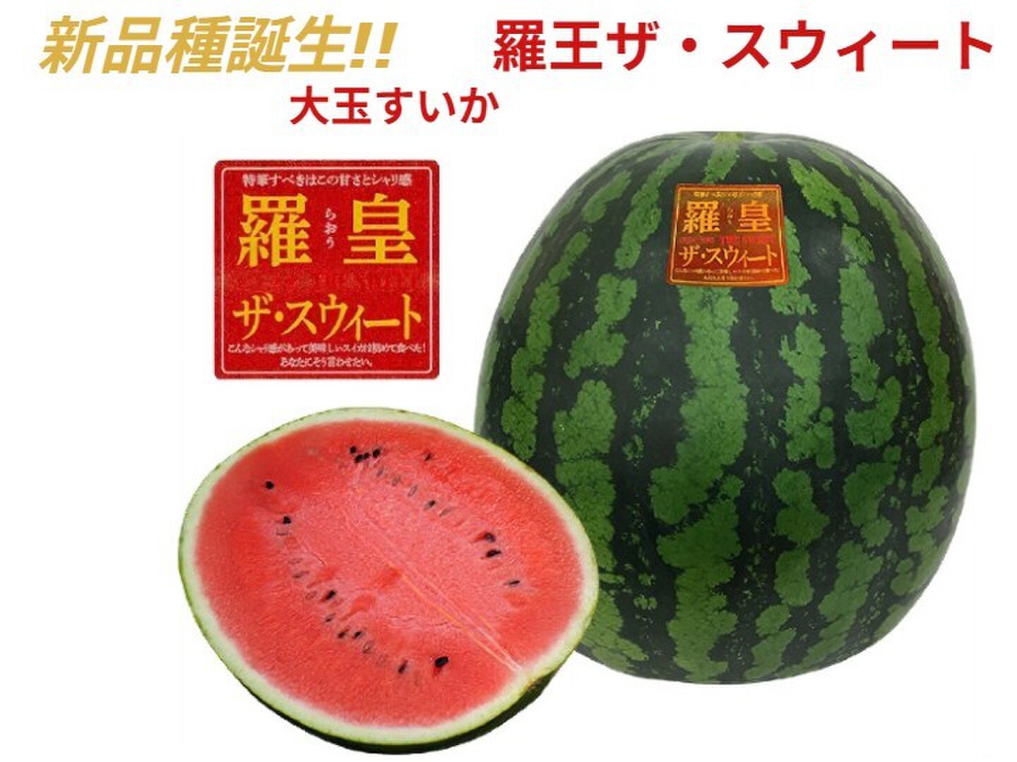 ２玉同梱、６kg×２・ ブラックと羅皇のセット・福岡県・ますちゃん様 予約】大玉すいか羅王食べ比べセットL(金色＋ザスウィート) 各1