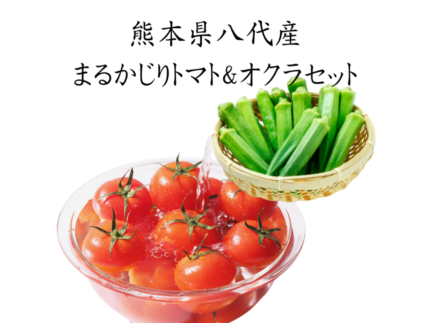 熊本県八代産まるかじりトマト3kg ＆ オクラ50本セット