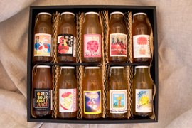 【夏ギフト】りんごジュース10種飲み比べギフトボックス〜180ml飲みきりサイズ10本入り〜　化学合成農薬30～50％削減栽培