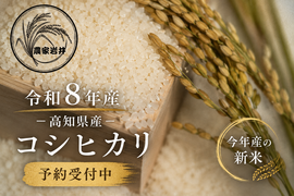 8/7まで予約受付】令和8年産 高知県産コシヒカリ 5kg（玄米）新米 予約