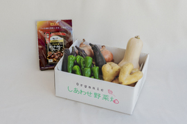 ハートのジャガイモが入った有機野菜カレーのセット（S＆Bカレーフレーク付き）