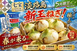 【淡路島の傑作】とろける極上の甘み！新玉ねぎ「七宝」　５kg（サイズ混合）