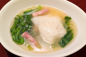 【野菜ソムリエのレシピ】リーフレタスとお餅のスープ