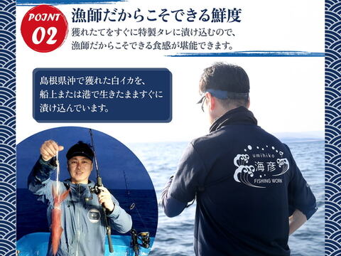 白イカ(ケンサキイカ)の沖漬け150gのお得な4個セット！島根県沖で獲れた新鮮なイカを特製タレにつけた逸品