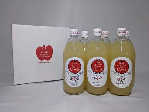 果汁100％「完熟サンふじ」りんごジュース600ml×6本