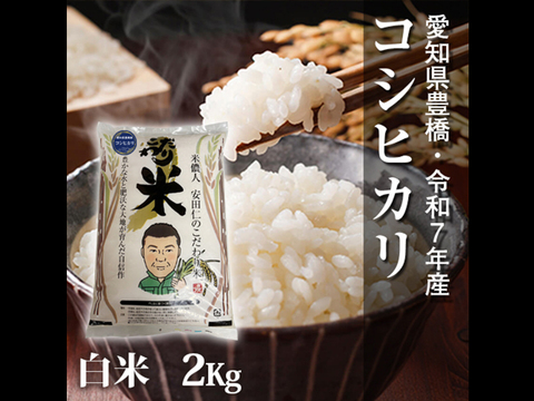 【節減対象農薬6割減】コシヒカリ 白米2kg【令和7年・愛知県産】