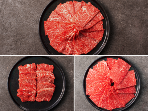 【夏ギフト】よりどり３種 焼肉セット（ロース・カルビ・赤身）＜自然放牧 黒毛和牛＞