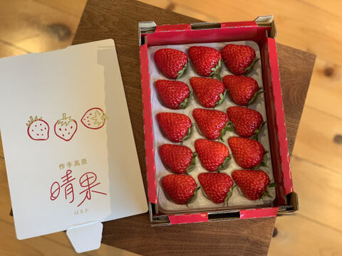 希少いちご！『晴果』１５粒入り化粧箱