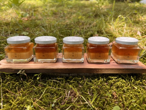 【福袋2025】8周年記念🎉野生日本蜜蜂の生はちみつ50g×5個 入り3種セット【10,840円相当】を今だけ数量限定！8,888円！発酵蜜×2個・花粉蜜×1個・たれ蜜×2個。感謝の気持ちを込めて♡