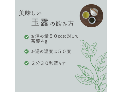 新茶 【農薬・化学肥料不使用】玉露 やぶきた・さみどり 静岡県産 50g 2本セット