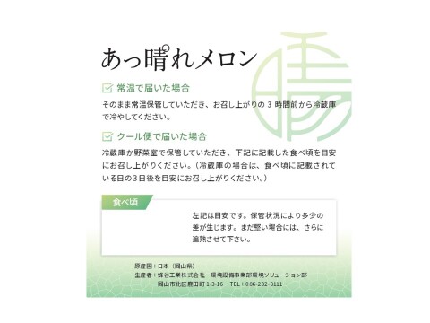 【贈答用】あっ晴れメロン1玉化粧箱入り