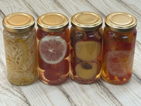 【フレンチシェフ手作り とっておきの柚子風味ピクルス】おかずピクルス種セット「切干大根と柚子」「プチトマト」「さつま芋とレーズン」「３色パプリカ」