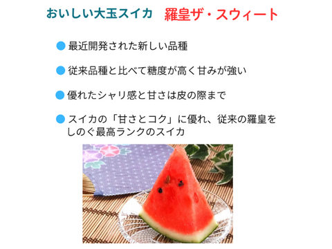 予約】尾花沢スイカ大玉 金色羅皇＋羅皇ザ・スウィート L サイズ各1玉