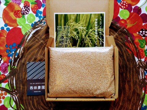 【メール便】((北海道・中国・四国・九州))の方向け【もち米玄米 2kg 】特別栽培米マンゲツモチ・天然の資材、有機質肥料のみ・低農薬（80％以上削減）令和5年産