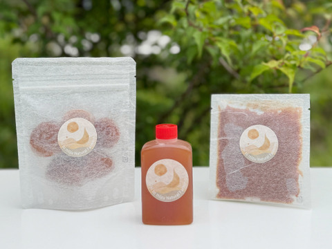 無肥料・農薬不使用！自然栽培『紀州南高梅』ひとみずの梅｜3種セット（梅干し・練り梅・梅酢）少量お試し・ギフトにも【母の日ギフト】