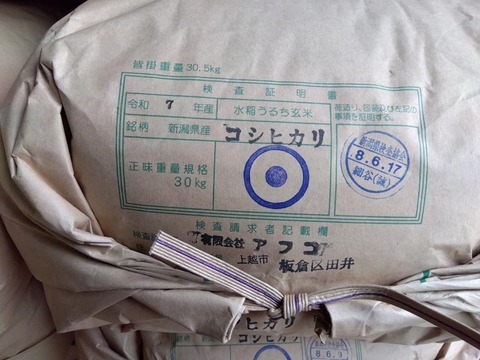 【玄米30Kg紙袋入りを専用箱でお届け】【令7年産残り3袋限定最終セール】コシヒカリ新潟秋山農場産「Riki-Saku」農薬を減らしてイネを健康に育てました 🏆食べチョクお米グランプリ2025銀賞