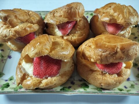 初見参⚡【冷凍】やよいひめのシュークリーム（群馬いちご）5個