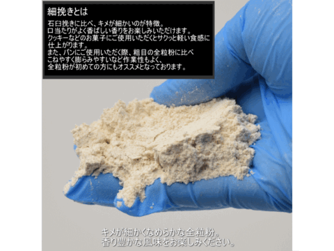 【栽培期間中農薬不散布】全粒粉 細挽き 400g 青森県産単一品100％使用 日本の小麦 「ネバリゴシ」メール便