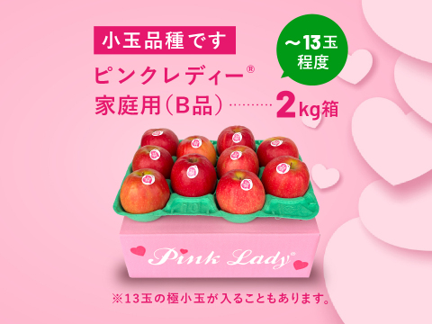 ピンクレディー®︎ 家庭用B品 2キロ箱使用 長野県 信州 安曇野 リンゴ 幻 幻のリンゴ 予約 希少 旬 小キズあり 中玉〜小玉 商品ID99875 ピンクレディー