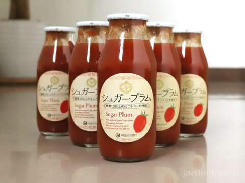 高糖度・高リコピン(13mg)ミニトマトシュガープラム超濃厚ジュース6本セット、旨味と甘さで料理にも使えます(300190)