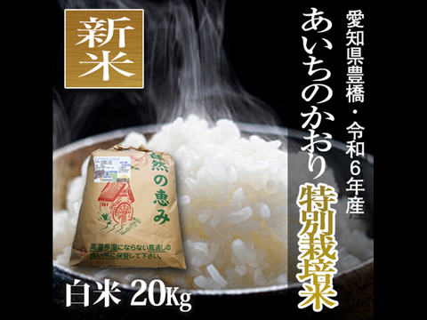 ★新米★【栽培期間中農薬不使用】あいちのかおり 白米20kg（10㎏×2袋）【令和6年・愛知県産】