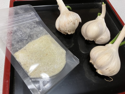 オリジナルにんにく塩付き♪自然栽培五角オクラ350g♪